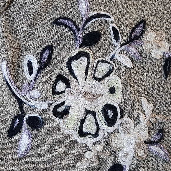 2/$30 Anthropologie Fig and Flower Open Front Embroidered Cardigan Floral Spring - Picture 7 of 11